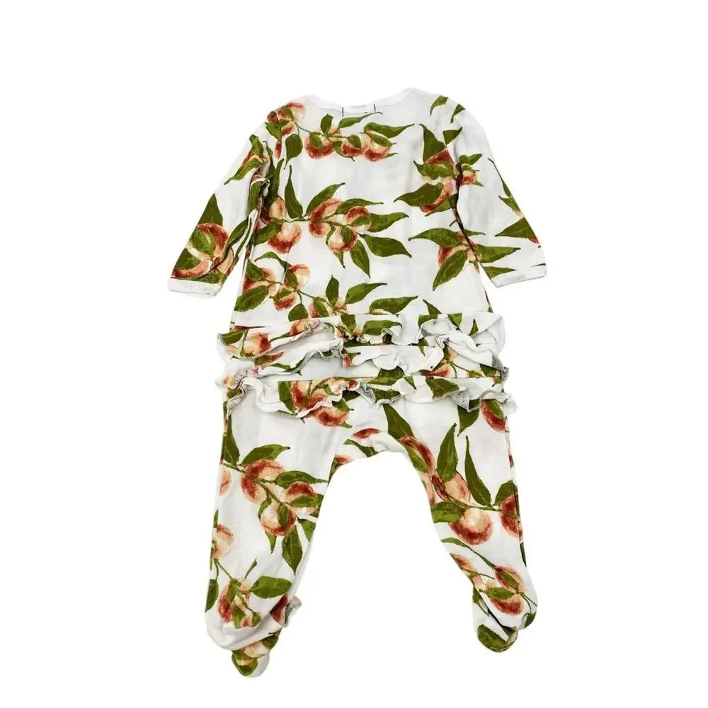 Milkbarn floral ruffle footsie one piece